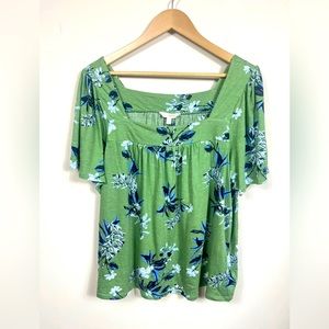 Lucky Brand - blue & green floral shirt - XXL
